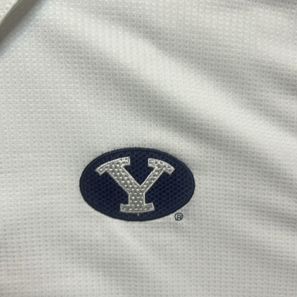 Nike Dri Fit BYU Brigham Young University White Polo Shirt Mens Size XXL Golf - Picture 3 of 8